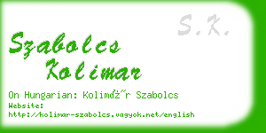 szabolcs kolimar business card